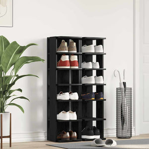 Schuhschrank 2er Set, Eichen-Optik Schwarz