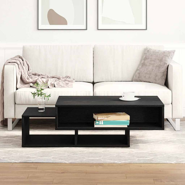 Schwarzer Couchtisch Eichenoptik 105 cm
