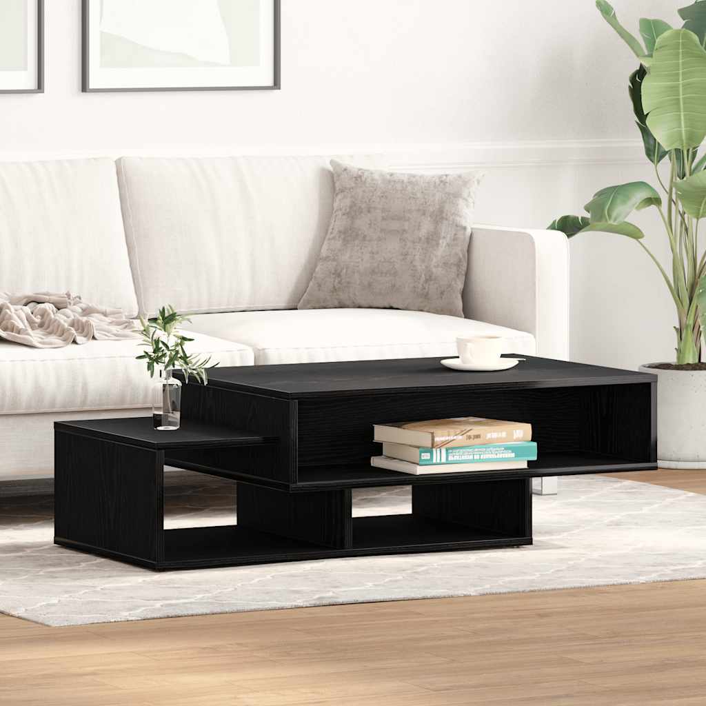 Schwarzer Couchtisch Eichenoptik 105 cm