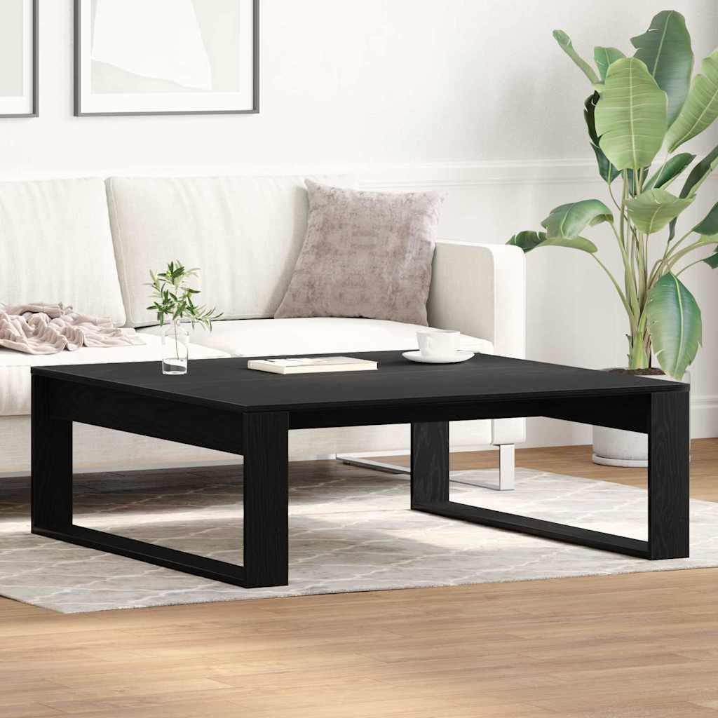 Schwarzer Couchtisch Eichenoptik 100x100 cm