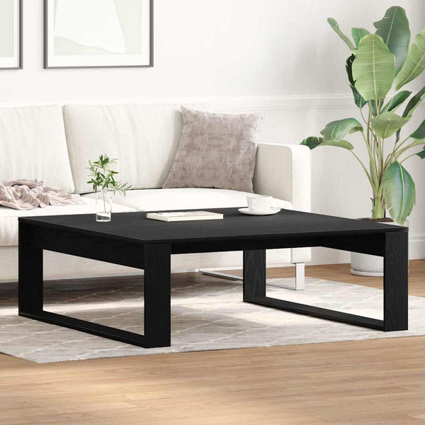 Schwarzer Couchtisch Eichenoptik 100x100 cm
