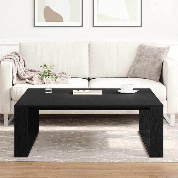 Schwarzer Couchtisch Eichenoptik 100x100 cm
