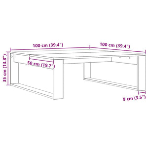 Schwarzer Couchtisch Eichenoptik 100x100 cm