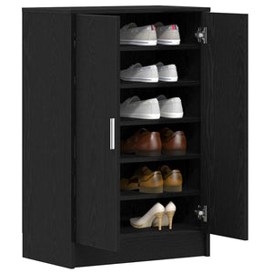 Schuhschrank Schwarz Eichen-Optik