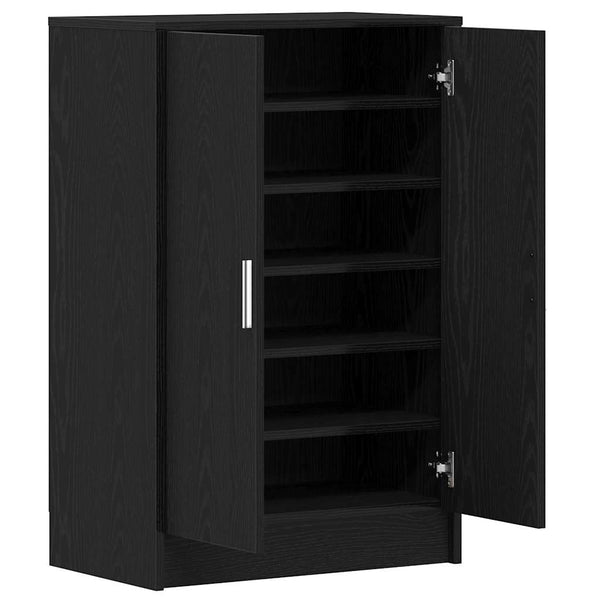 Schuhschrank Schwarz Eichen-Optik