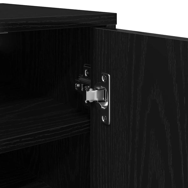 Schuhschrank Schwarz Eichen-Optik