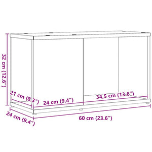Schwarzer TV-Schrank in Eichenoptik, 60 cm
