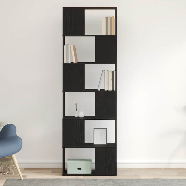 Bücherregal Raumteiler Schwarz Eichen-Optik