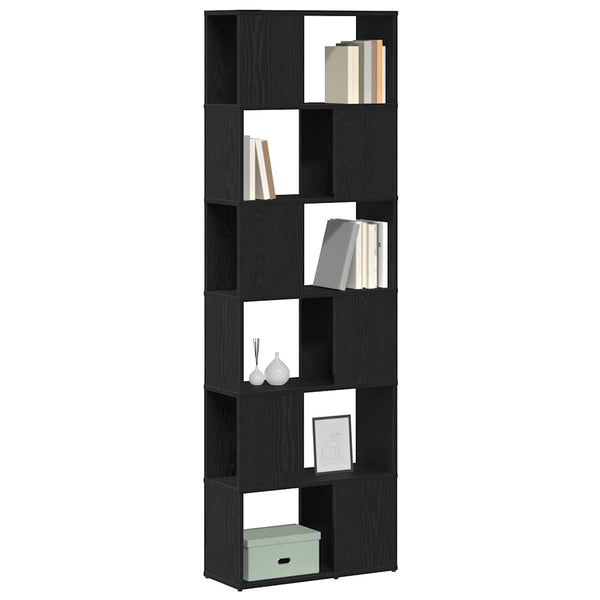Bücherregal Raumteiler Schwarz Eichen-Optik