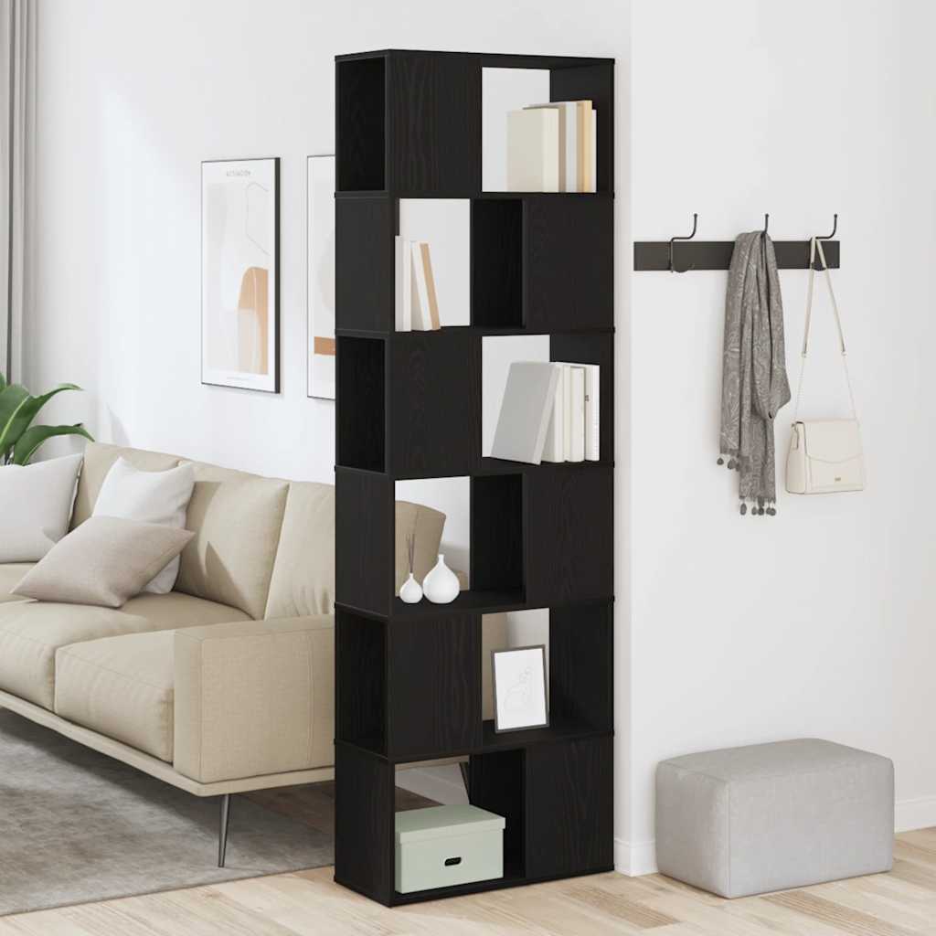 Bücherregal Raumteiler Schwarz Eichen-Optik