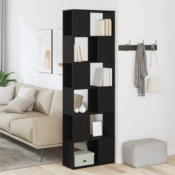 Bücherregal Raumteiler Schwarz Eichen-Optik