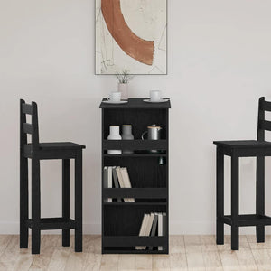 Bartisch mit Regal, Schwarz Eichen-Optik