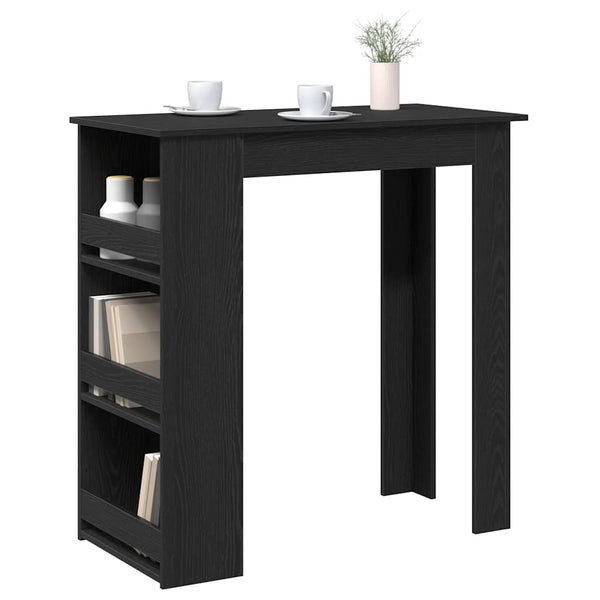 Bartisch mit Regal, Schwarz Eichen-Optik