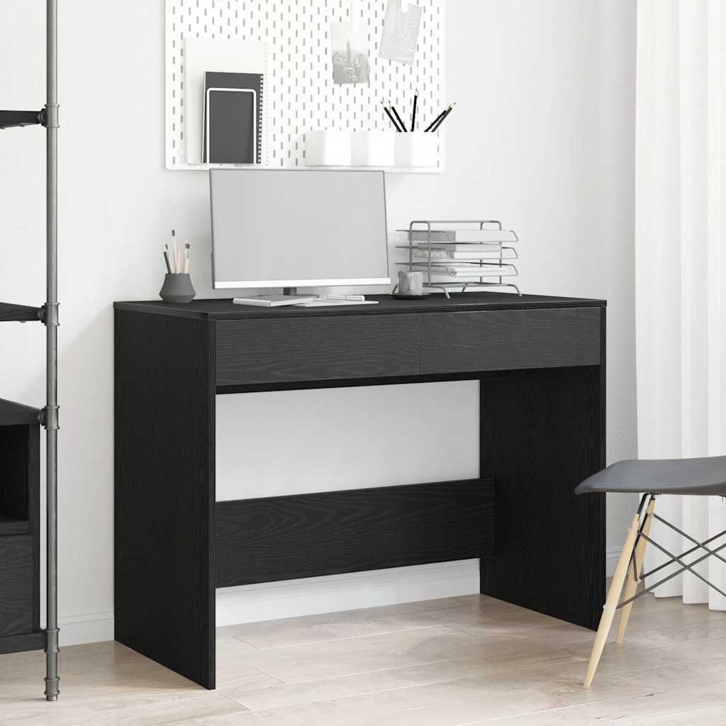Schreibtisch Schwarz Eichenoptik, 101 cm