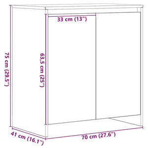 Sideboard Schwarze Eiche 70x41x75cm