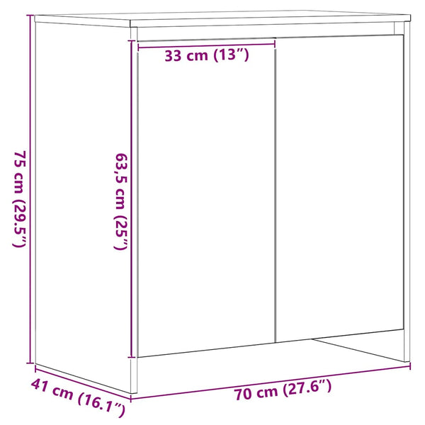 Sideboard Schwarze Eiche 70x41x75cm
