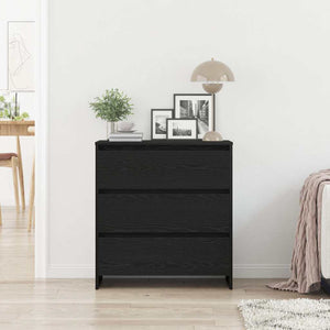 Schwarzes Sideboard Eichen-Optik 70 cm
