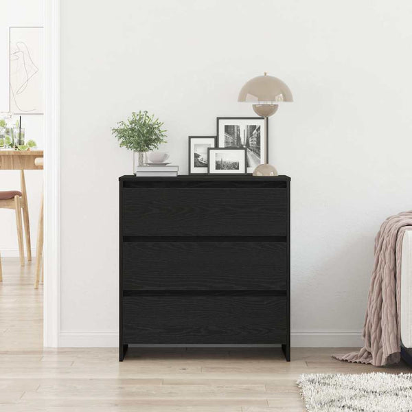 Schwarzes Sideboard Eichen-Optik 70 cm