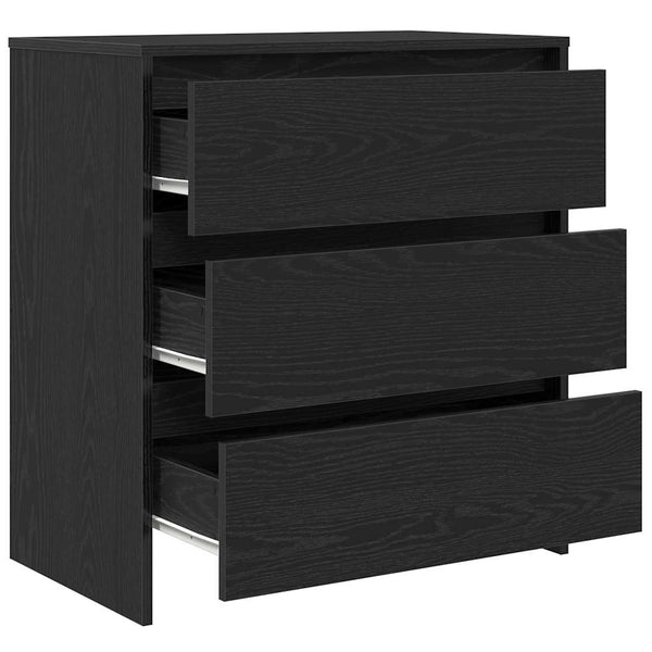 Schwarzes Sideboard Eichen-Optik 70 cm