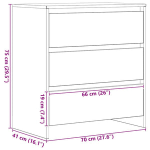 Schwarzes Sideboard Eichen-Optik 70 cm