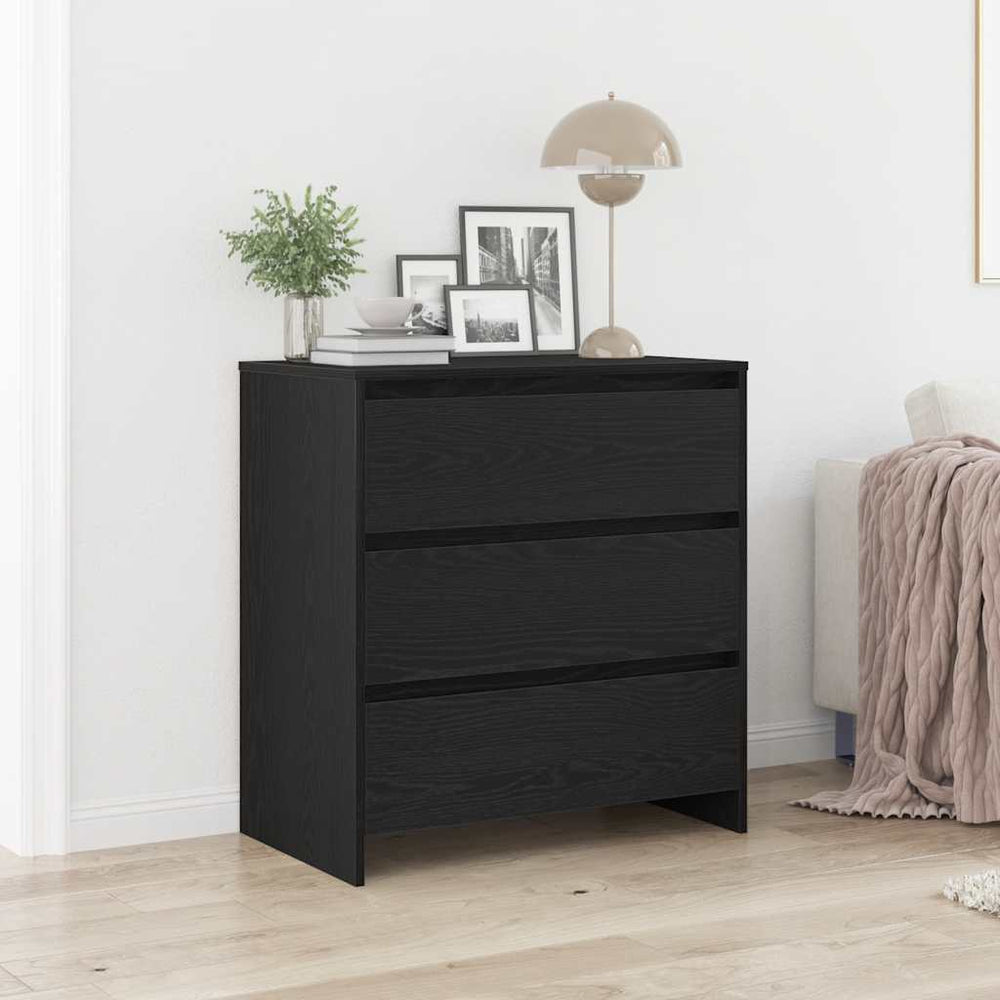 vidaXL Sideboard Black Oak Look 70x41x75 cm Engineered Wood