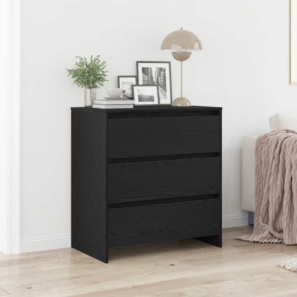 Schwarzes Sideboard Eichen-Optik 70 cm