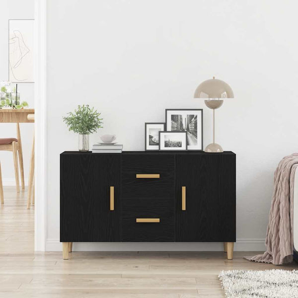 Schwarzes Sideboard Eichen-Optik 100 cm