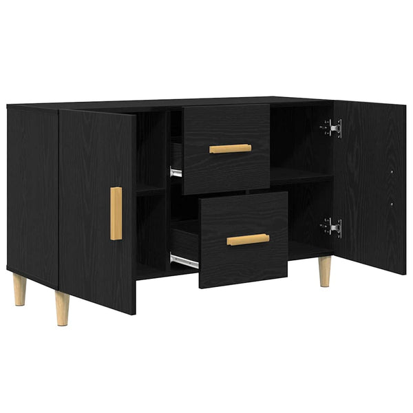 Schwarzes Sideboard Eichen-Optik 100 cm
