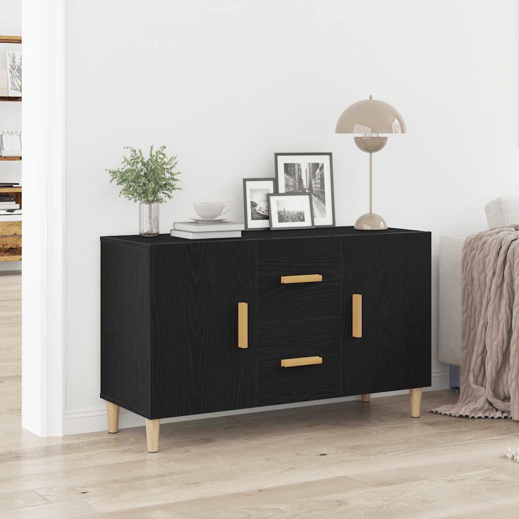 Schwarzes Sideboard Eichen-Optik 100 cm