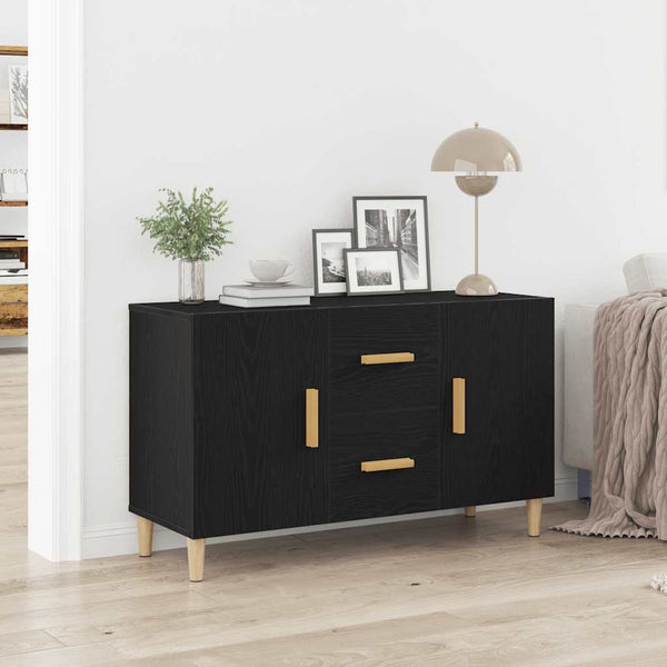 Schwarzes Sideboard Eichen-Optik 100 cm