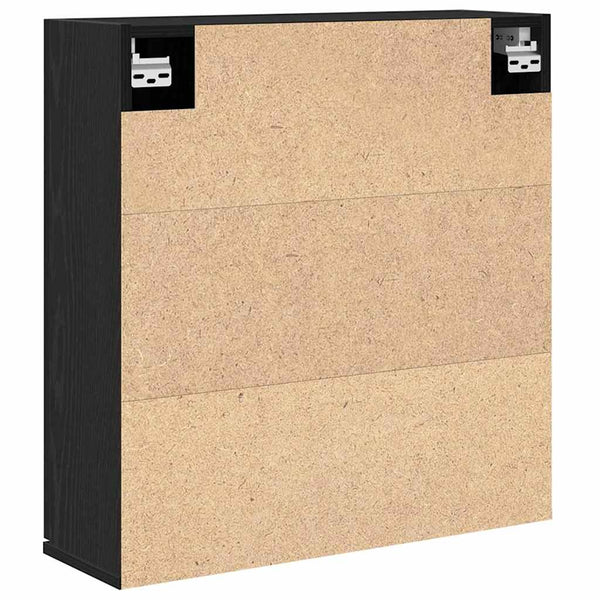 Spiegelschrank mit Regal Schwarz Eichenoptik