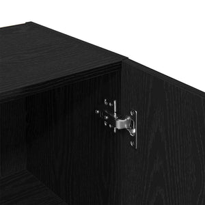 Schwarzer Badezimmerschrank Eichen-Optik
