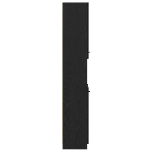 Schwarzer Badezimmerschrank Eichen-Optik