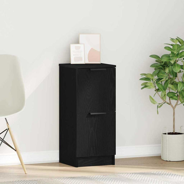 Sideboard Schwarz Eichenoptik 30x30x70cm
