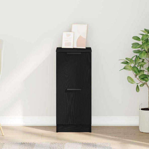 Sideboard Schwarz Eichenoptik 30x30x70cm