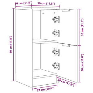 Sideboard Schwarz Eichenoptik 30x30x70cm