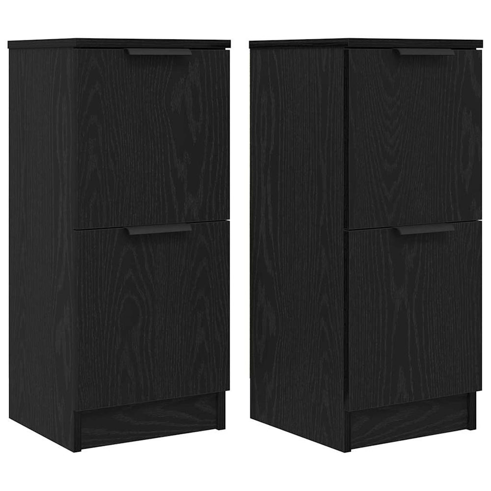 vidaXL Sideboard 2 pcs Black Oak Look 30 x 30 x 70 cm
