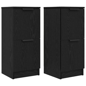 Sideboard 2er Set Schwarz Eiche 30x30x70 cm