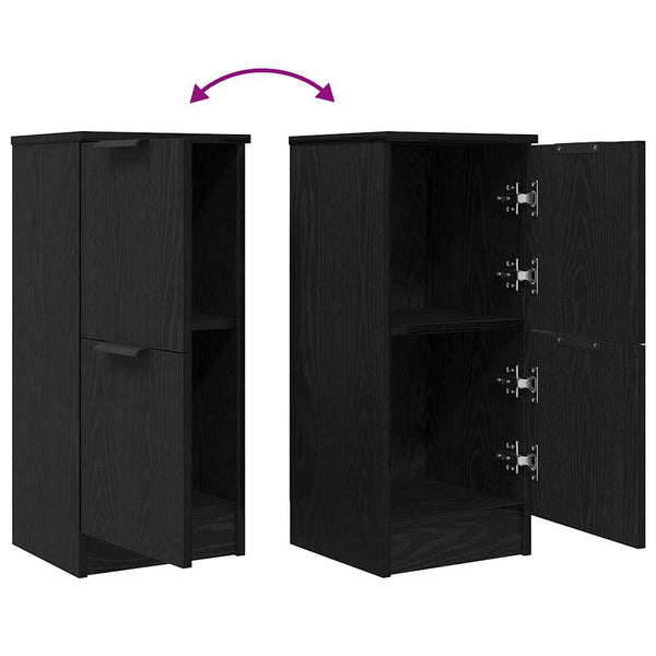 Sideboard 2er Set Schwarz Eiche 30x30x70 cm