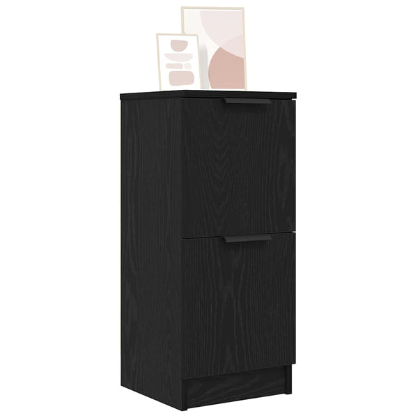 Sideboard 2er Set Schwarz Eiche 30x30x70 cm