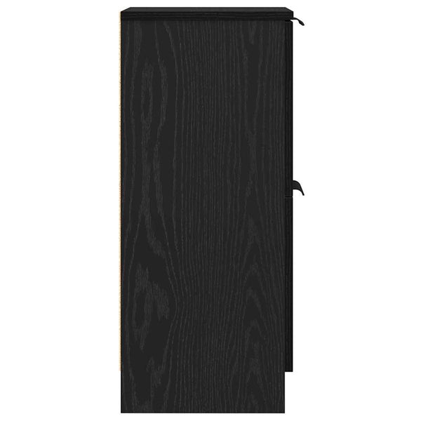 Sideboard 2er Set Schwarz Eiche 30x30x70 cm