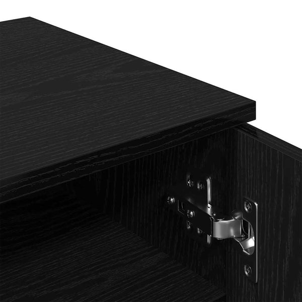 Schuhschrank Schwarz Eiche 59x35x70 cm