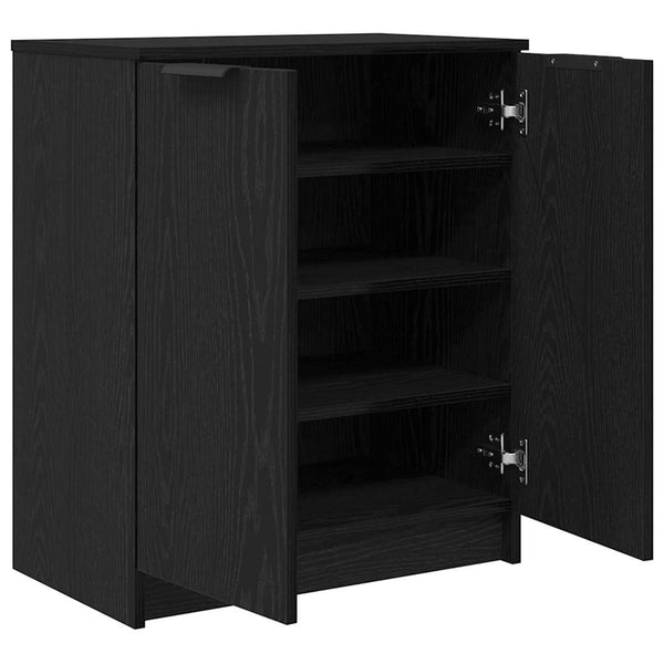 Schuhschrank Schwarz Eiche 59x35x70 cm