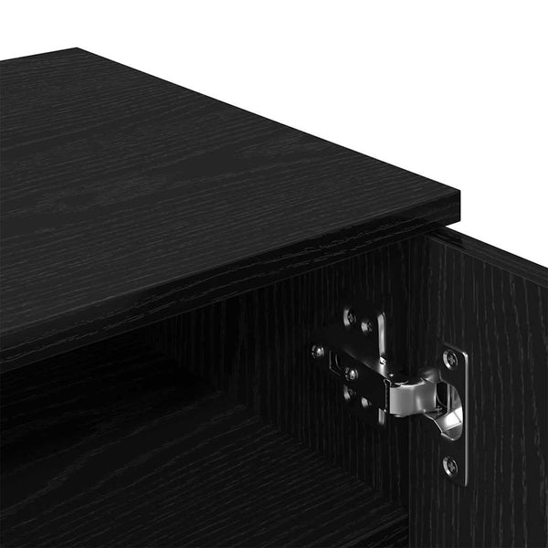 Schuhschrank mit Regal Schwarz Eichenoptik
