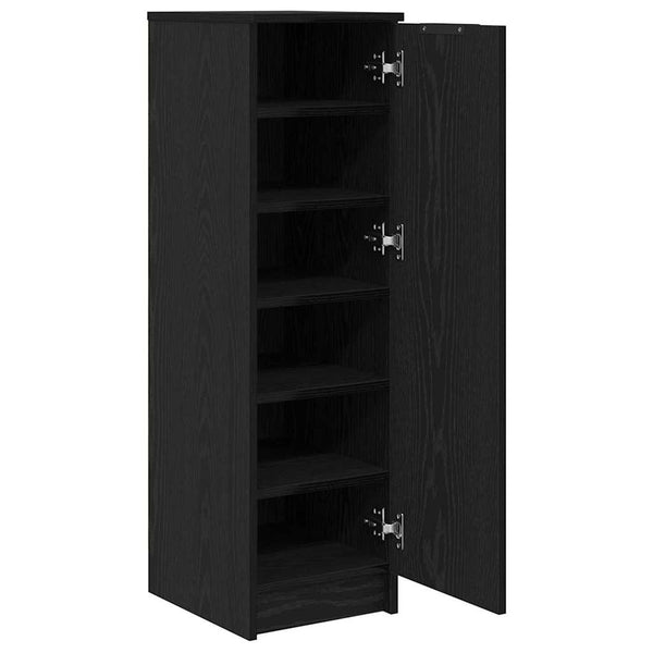 Schuhschrank mit Regal Schwarz Eichenoptik