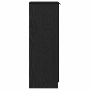 Schuhschrank mit Regal Schwarz Eichenoptik