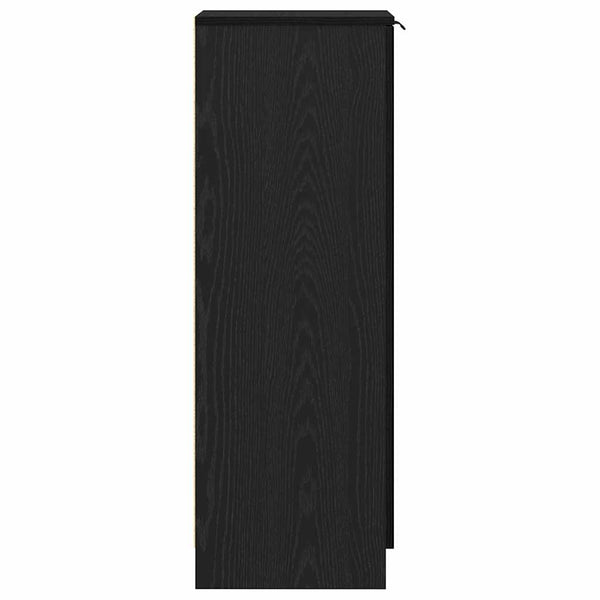 Schuhschrank mit Regal Schwarz Eichenoptik