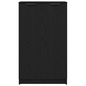 Schuhschrank Schwarz Eichen-Optik mit Regal