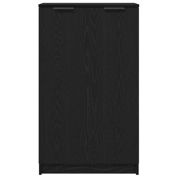 Schuhschrank Schwarz Eichen-Optik mit Regal