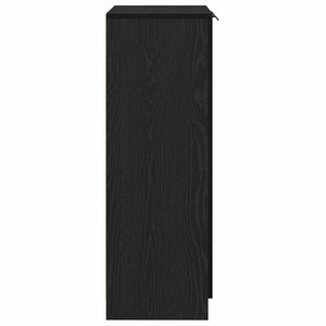 Schuhschrank Schwarz Eichen-Optik mit Regal